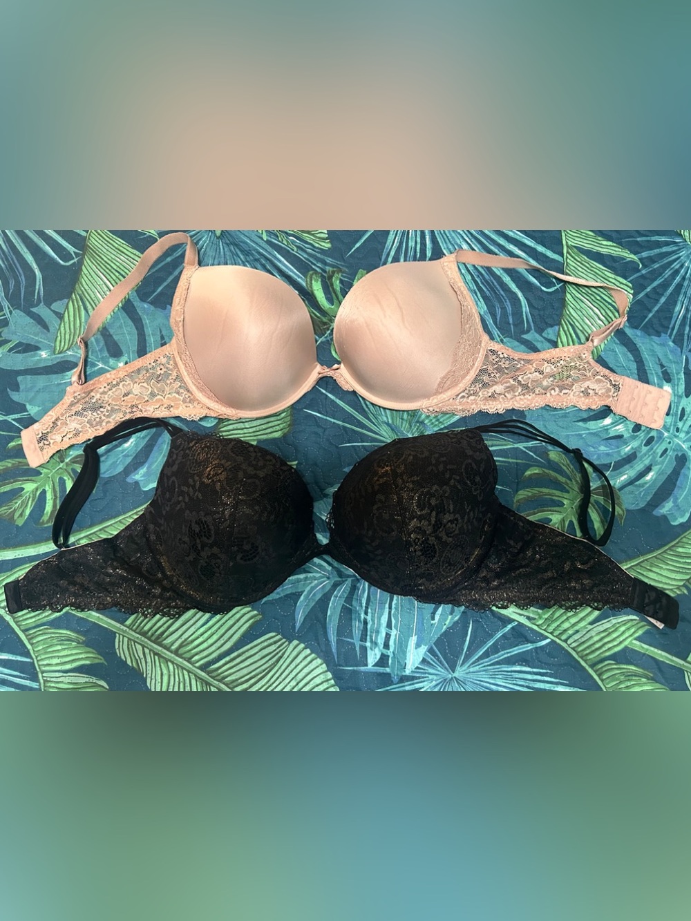 Two VS Very Sexy Push Up Lace Bras, Size 38DD